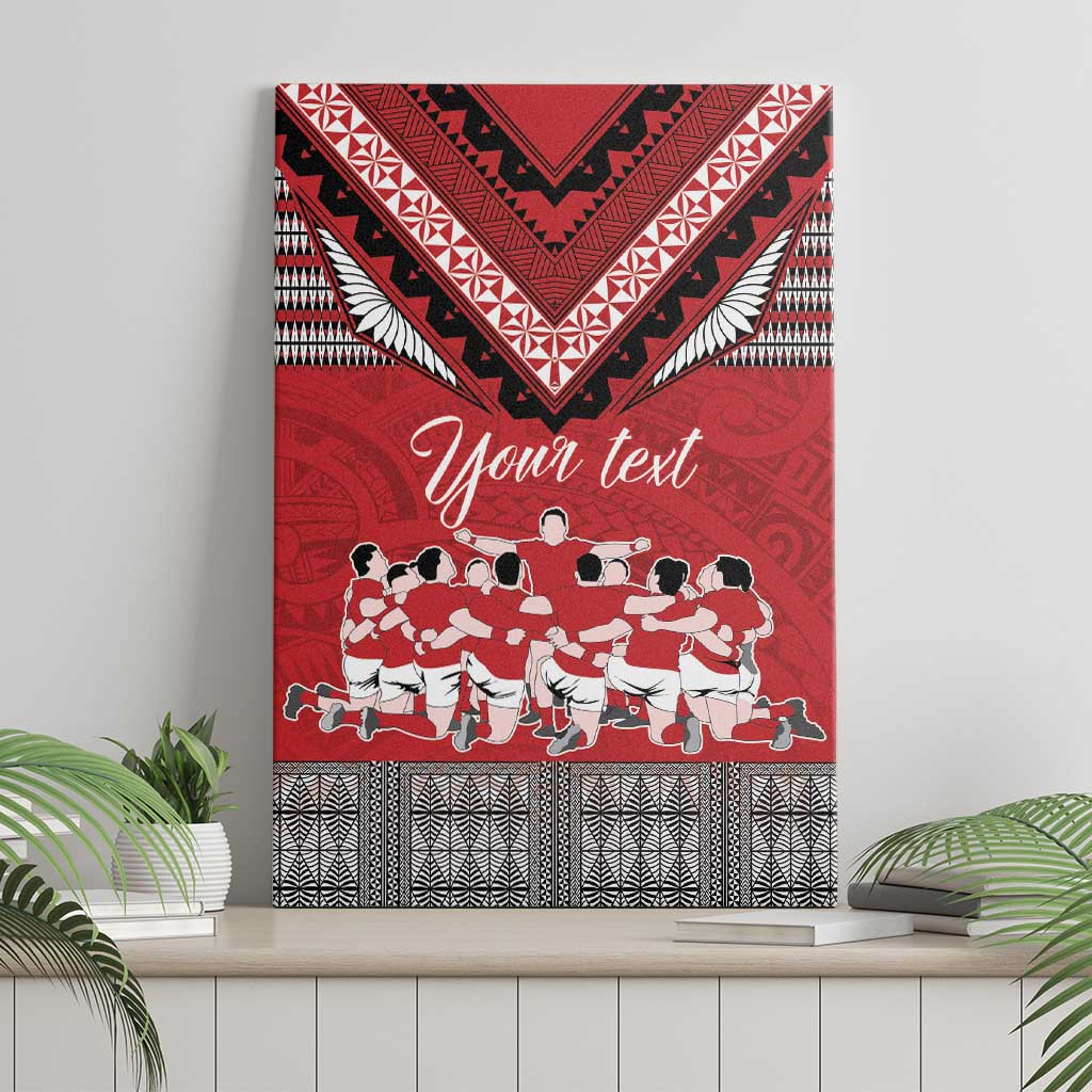 Personalised Tonga Rugby Pacific Canvas Wall Art Ikale Tahi Sipi Tau