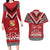 Personalised Tonga Rugby Pacific Couples Matching Long Sleeve Bodycon Dress and Hawaiian Shirt Ikale Tahi Sipi Tau