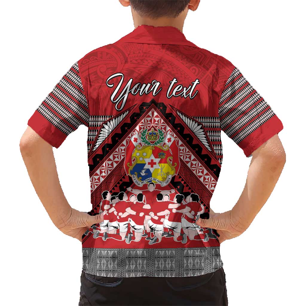 Personalised Tonga Rugby Pacific Family Matching Short Sleeve Bodycon Dress and Hawaiian Shirt Ikale Tahi Sipi Tau LT9 - Polynesian Pride