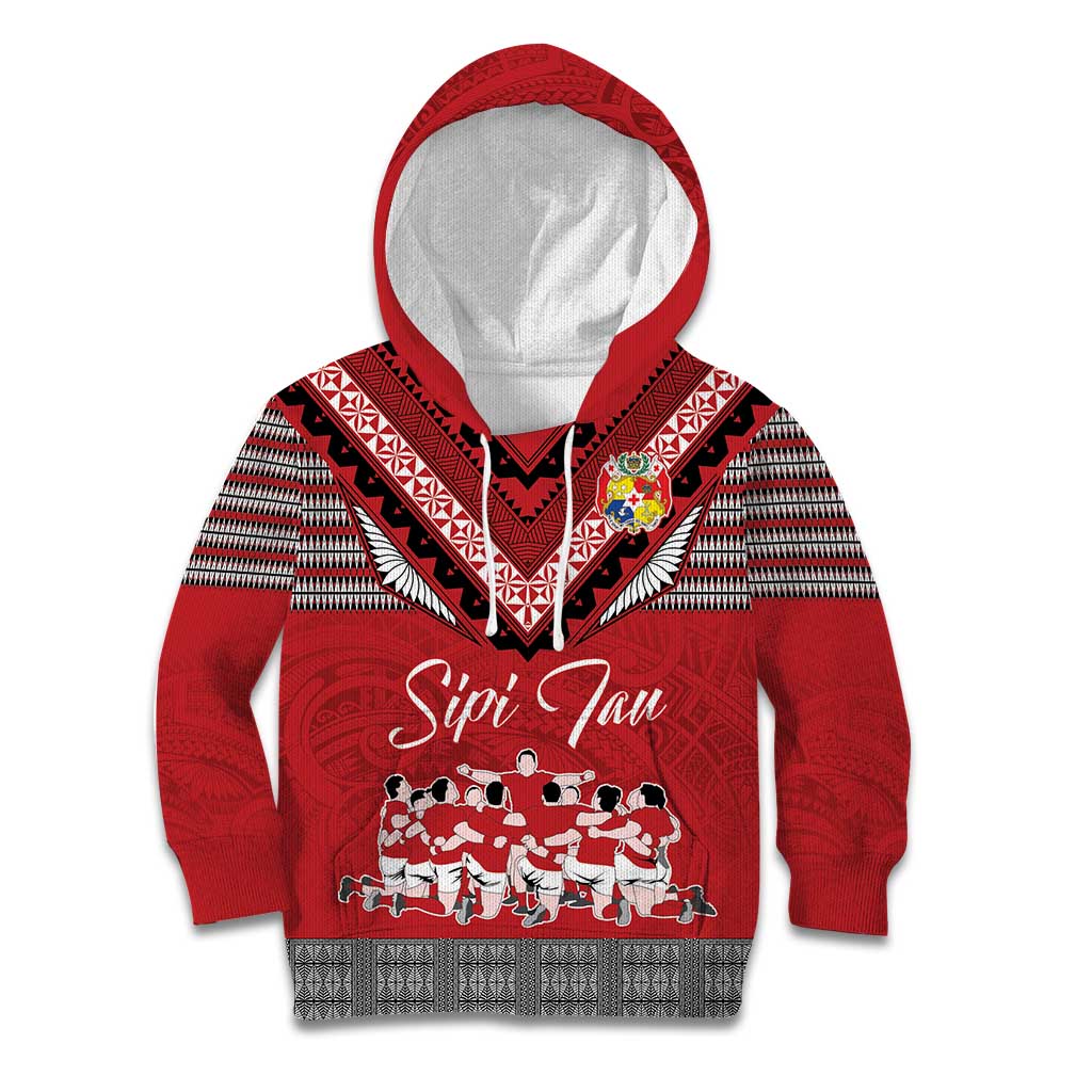 Personalised Tonga Rugby Pacific Kid Hoodie Ikale Tahi Sipi Tau