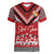 Personalised Tonga Rugby Pacific Women V-Neck T-Shirt Ikale Tahi Sipi Tau