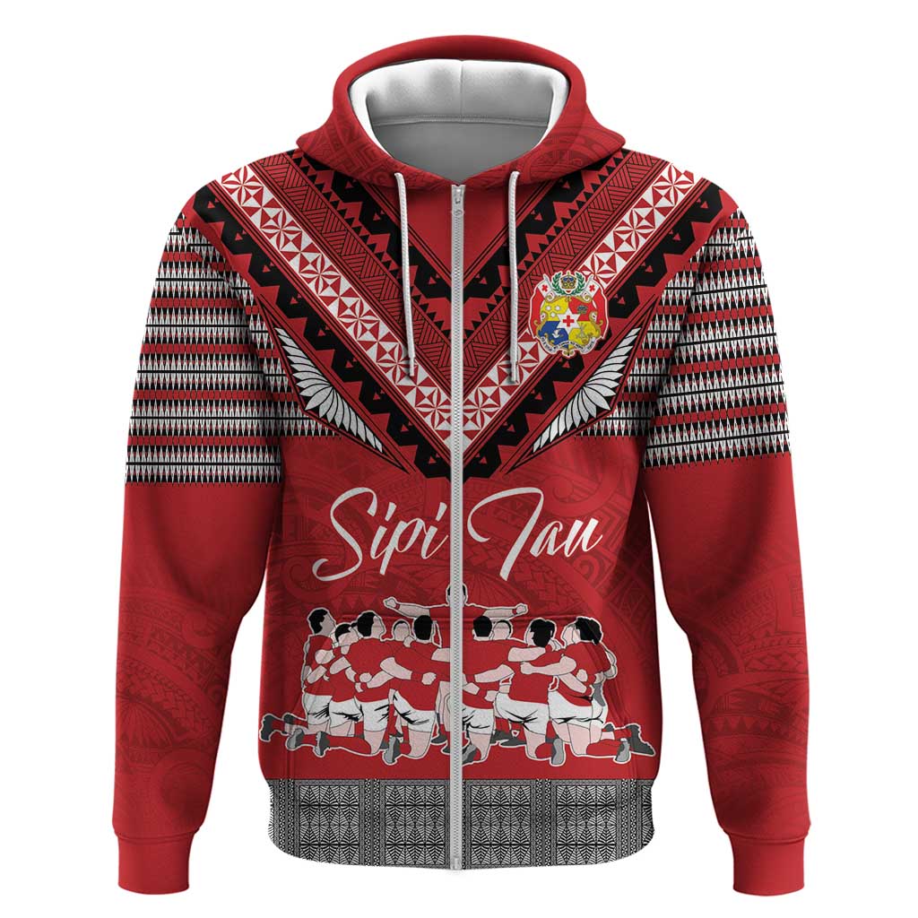 Personalised Tonga Rugby Pacific Zip Hoodie Ikale Tahi Sipi Tau