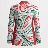 New Zealand Kowhaiwhai Christmas Blazer Traditional Maori Koru Pattern - Polynesian Pride