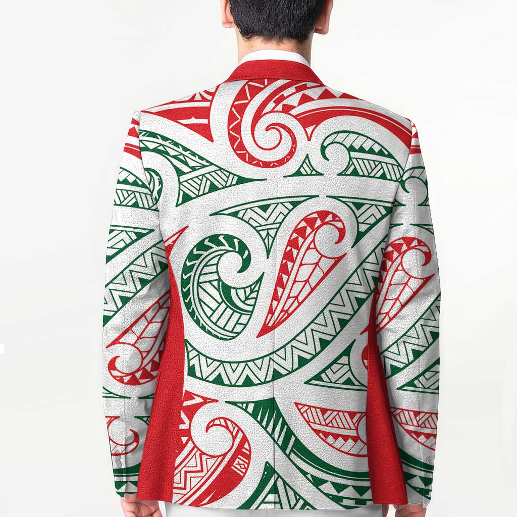 New Zealand Kowhaiwhai Christmas Blazer Traditional Maori Koru Pattern - Polynesian Pride
