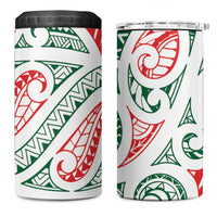 New Zealand Kowhaiwhai Christmas 4 in 1 Can Cooler Tumbler Traditional Maori Koru Pattern - Polynesian Pride