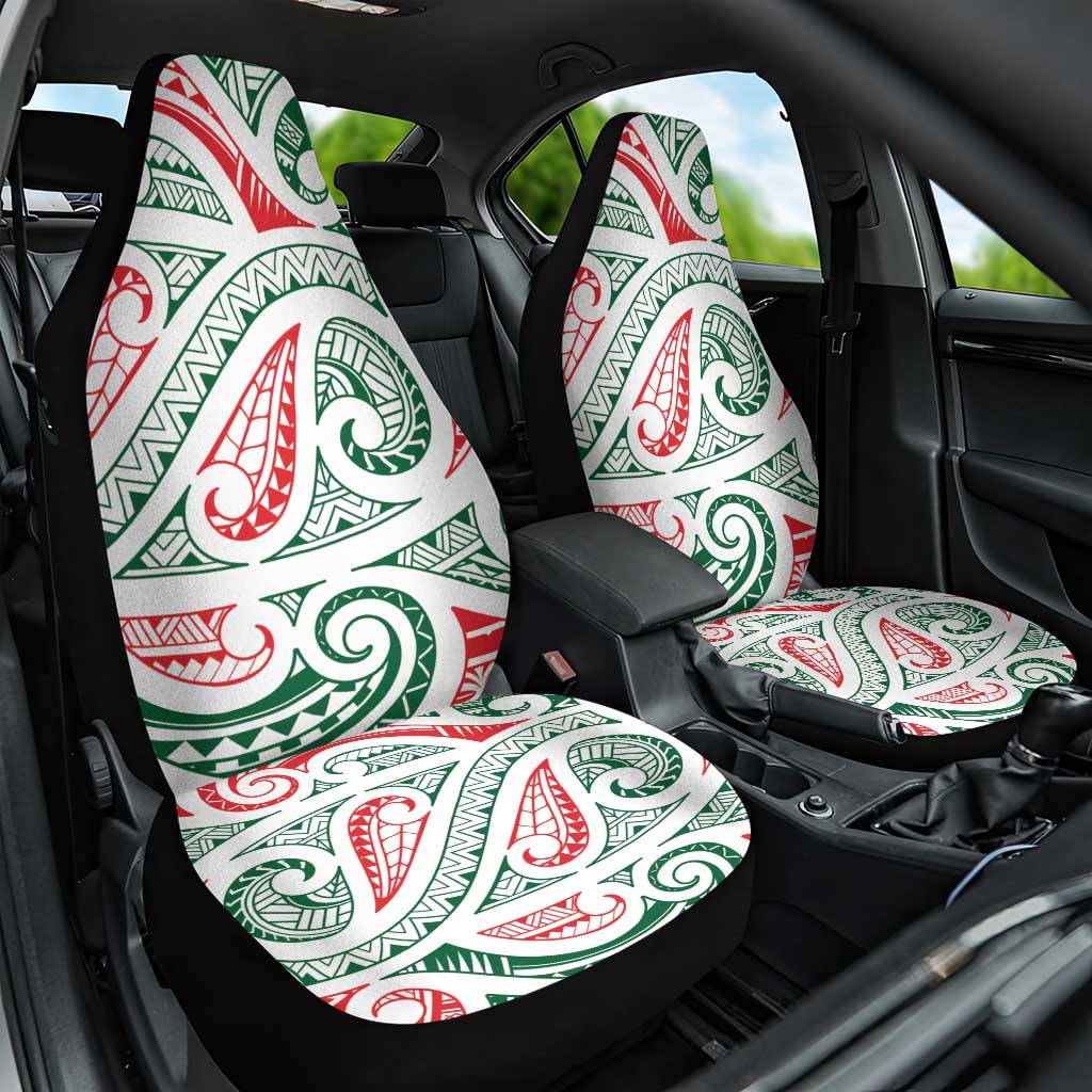 New Zealand Kowhaiwhai Christmas Car Seat Cover Traditional Maori Koru Pattern - Polynesian Pride