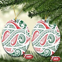 New Zealand Kowhaiwhai Christmas Ceramic Ornament Traditional Maori Koru Pattern - Polynesian Pride