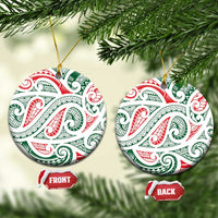 New Zealand Kowhaiwhai Christmas Ceramic Ornament Traditional Maori Koru Pattern - Polynesian Pride
