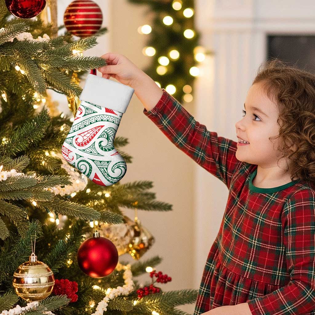 New Zealand Kowhaiwhai Christmas Stocking Traditional Maori Koru Pattern - Polynesian Pride