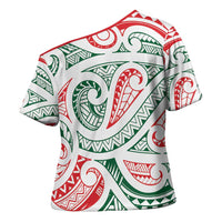 New Zealand Kowhaiwhai Christmas Cross Shoulder Shirt Traditional Maori Koru Pattern LT9 - Polynesian Pride