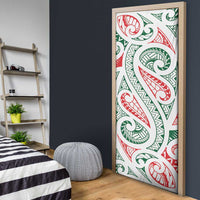 New Zealand Kowhaiwhai Christmas Door Cover Traditional Maori Koru Pattern - Polynesian Pride