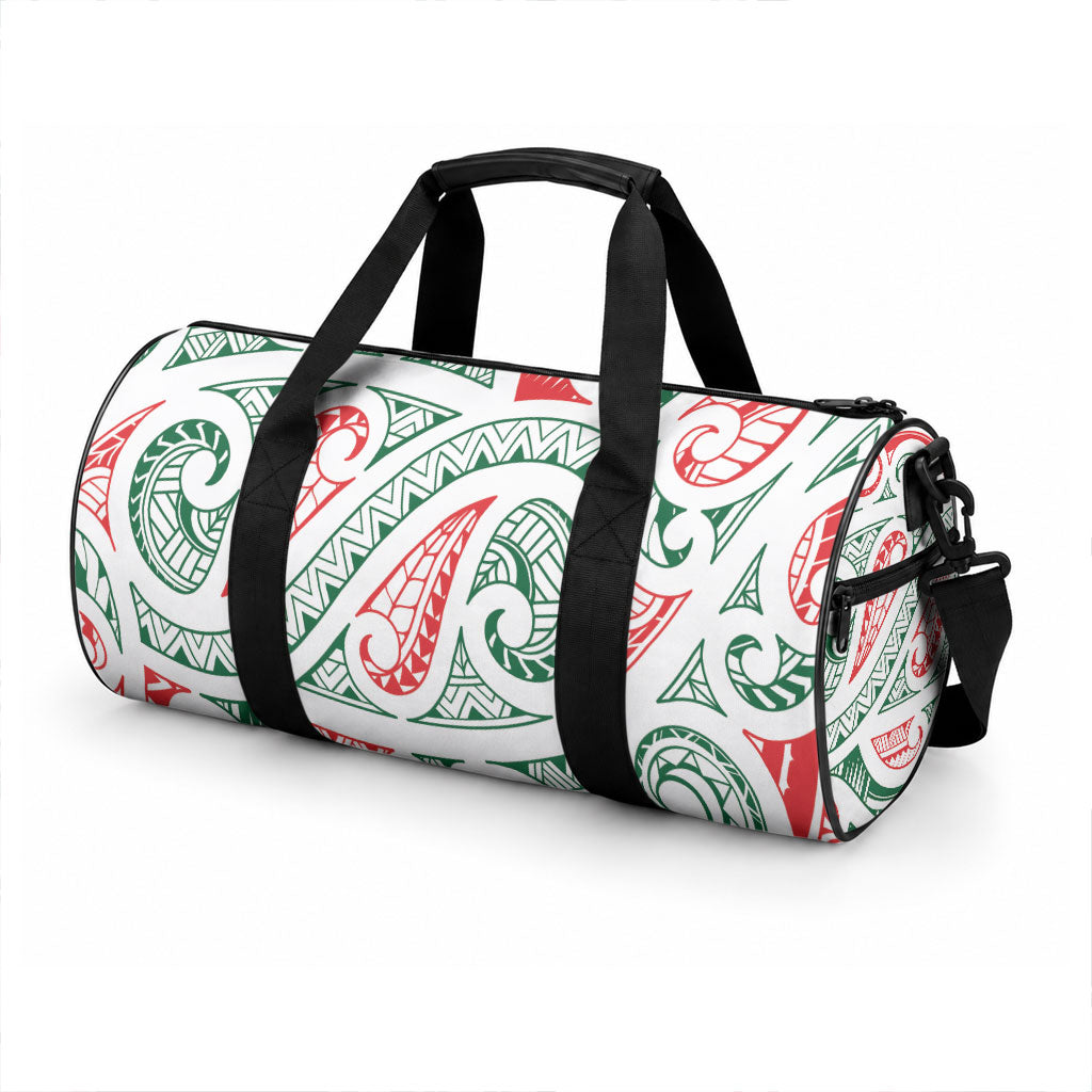 New Zealand Kowhaiwhai Christmas Duffle Bag Traditional Maori Koru Pattern LT9 - Polynesian Pride