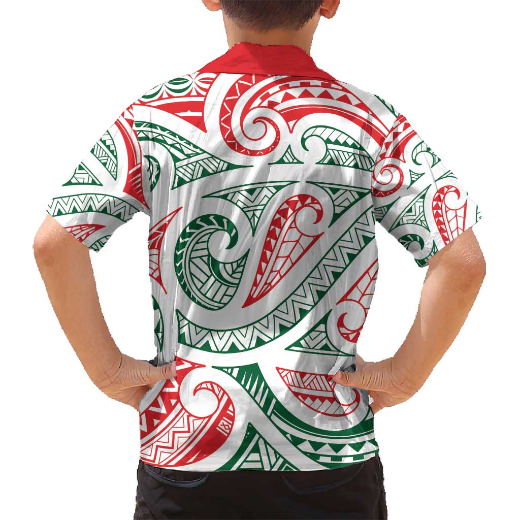 New Zealand Kowhaiwhai Christmas Family Matching Long Sleeve Bodycon Dress and Hawaiian Shirt Traditional Maori Koru Pattern LT9 - Polynesian Pride