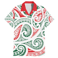 New Zealand Kowhaiwhai Christmas Family Matching Long Sleeve Bodycon Dress and Hawaiian Shirt Traditional Maori Koru Pattern LT9 Dad's Shirt - Short Sleeve White - Polynesian Pride