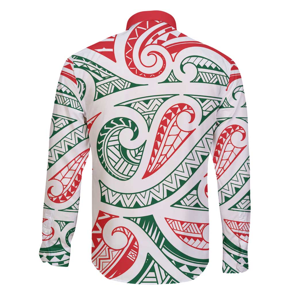 New Zealand Kowhaiwhai Christmas Family Matching Off Shoulder Short Dress and Hawaiian Shirt Traditional Maori Koru Pattern - Polynesian Pride