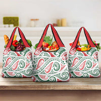 New Zealand Kowhaiwhai Christmas Grocery Bag Traditional Maori Koru Pattern - Polynesian Pride