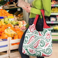 New Zealand Kowhaiwhai Christmas Grocery Bag Traditional Maori Koru Pattern - Polynesian Pride