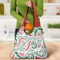New Zealand Kowhaiwhai Christmas Grocery Bag Traditional Maori Koru Pattern - Polynesian Pride