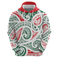 New Zealand Kowhaiwhai Christmas Hoodie Traditional Maori Koru Pattern - Polynesian Pride