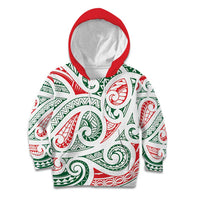 New Zealand Kowhaiwhai Christmas Kid Hoodie Traditional Maori Koru Pattern - Polynesian Pride