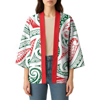 New Zealand Kowhaiwhai Christmas Kimono Traditional Maori Koru Pattern - Polynesian Pride