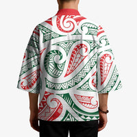 New Zealand Kowhaiwhai Christmas Kimono Traditional Maori Koru Pattern - Polynesian Pride