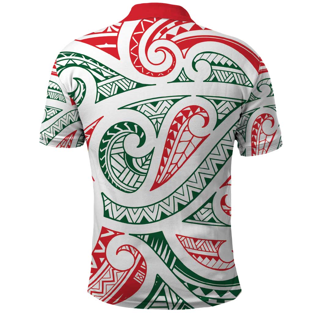 New Zealand Kowhaiwhai Christmas Polo Shirt Traditional Maori Koru Pattern - Polynesian Pride