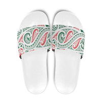 New Zealand Kowhaiwhai Christmas Slide Sandals Traditional Maori Koru Pattern - Polynesian Pride
