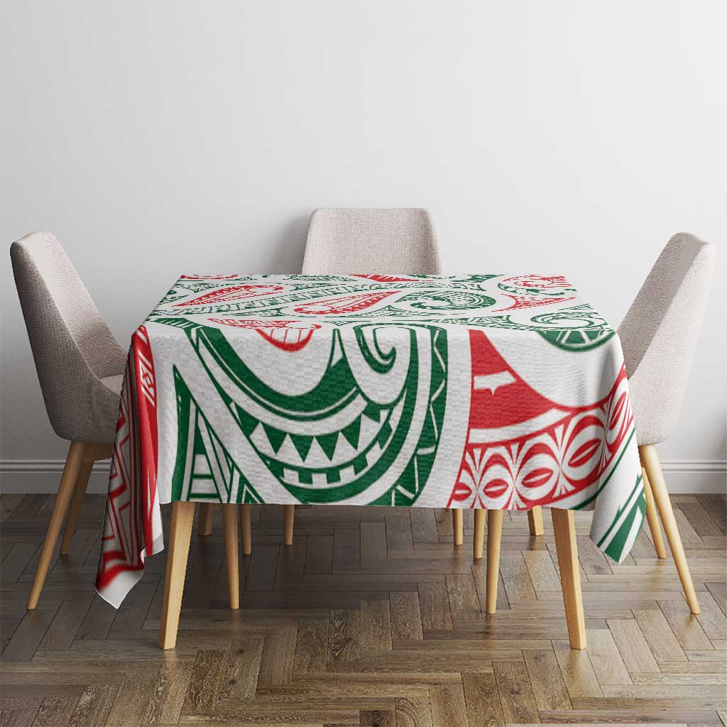 New Zealand Kowhaiwhai Christmas Tablecloth Traditional Maori Koru Pattern - Polynesian Pride