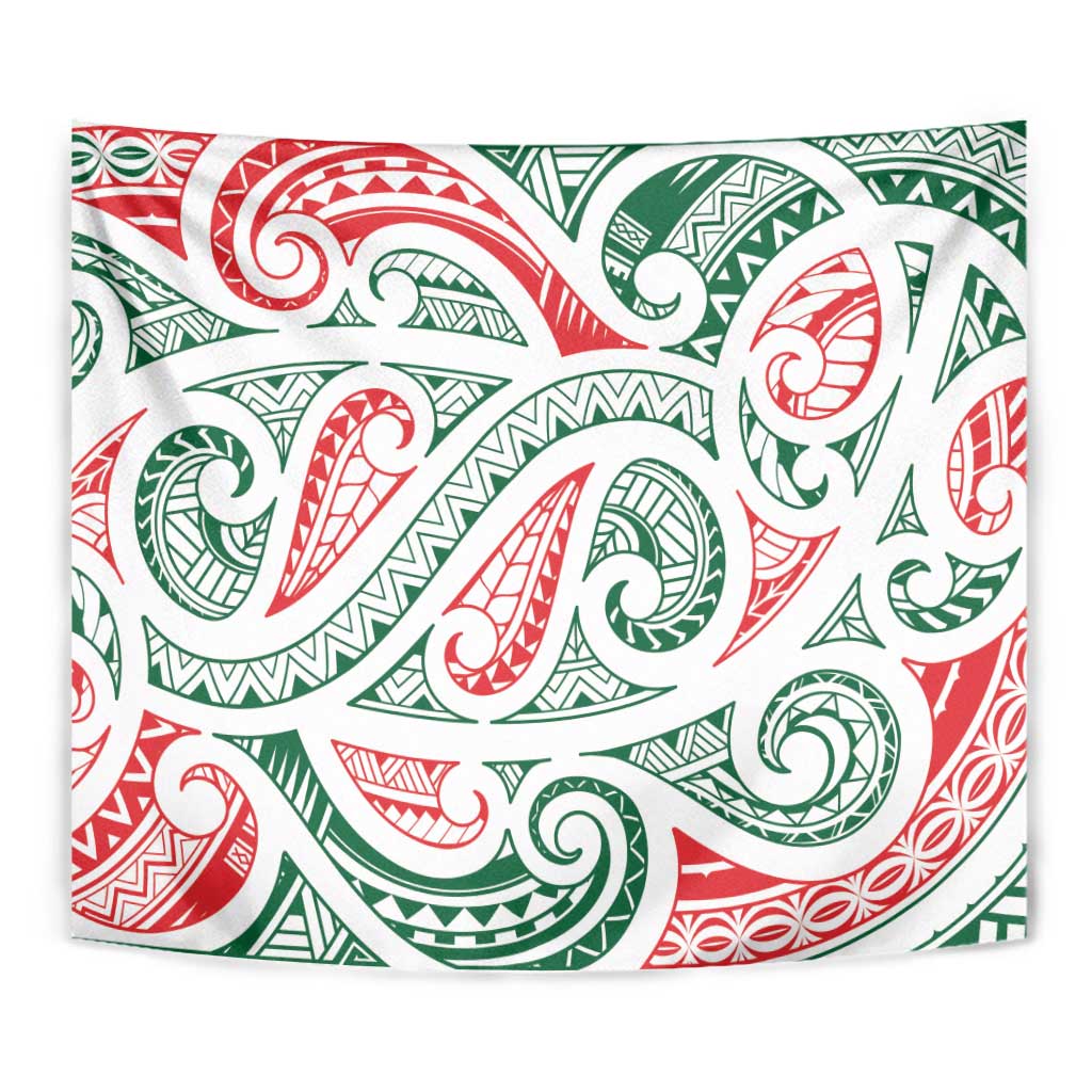 New Zealand Kowhaiwhai Christmas Tapestry Traditional Maori Koru Pattern - Polynesian Pride