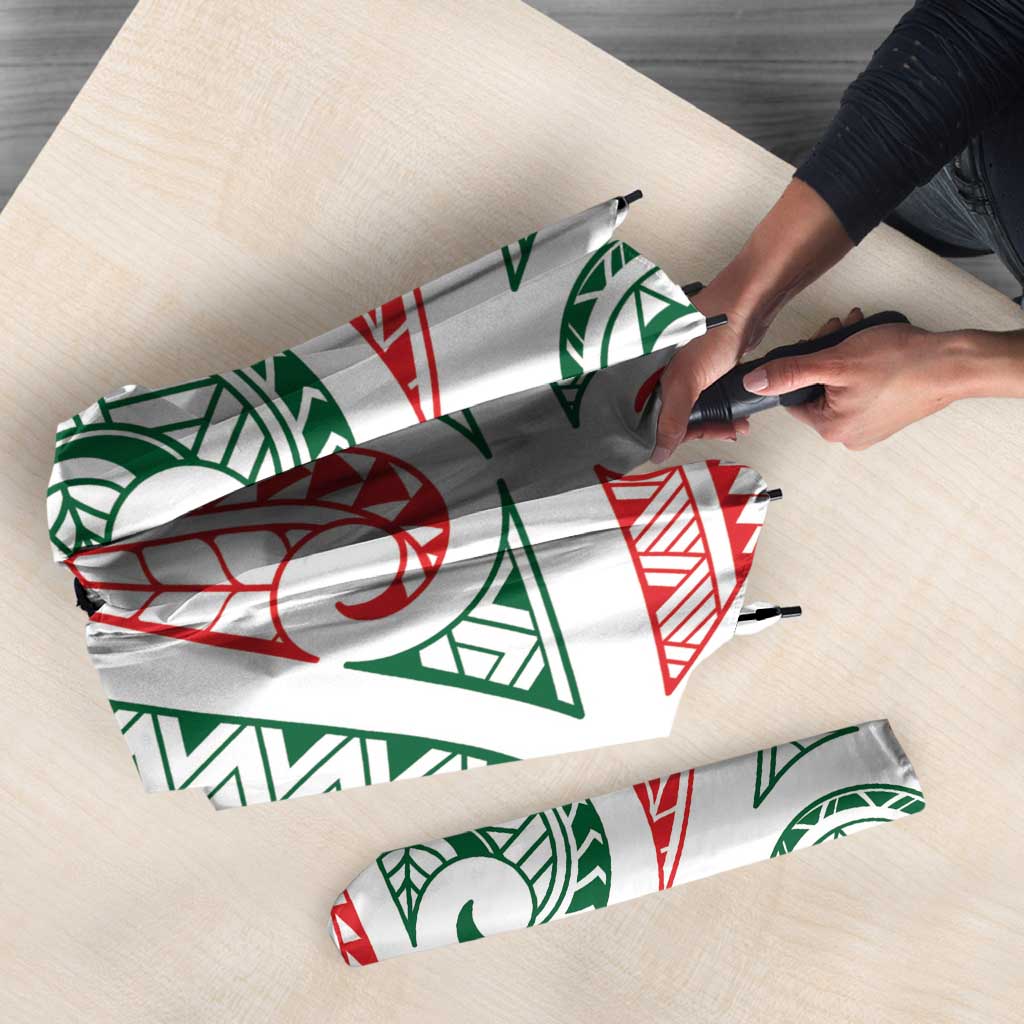 New Zealand Kowhaiwhai Christmas Umbrella Traditional Maori Koru Pattern - Polynesian Pride