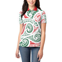 New Zealand Kowhaiwhai Christmas Women Polo Shirt Traditional Maori Koru Pattern - Polynesian Pride
