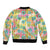 Hawaiian Palaka Bomber Jacket Hibiscus Palm Leaf Pattern - Polynesian Pride