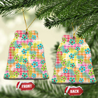 Hawaiian Palaka Ceramic Ornament Hibiscus Palm Leaf Pattern - Polynesian Pride