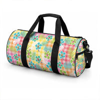 Hawaiian Palaka Duffle Bag Hibiscus Palm Leaf Pattern LT9 - Polynesian Pride