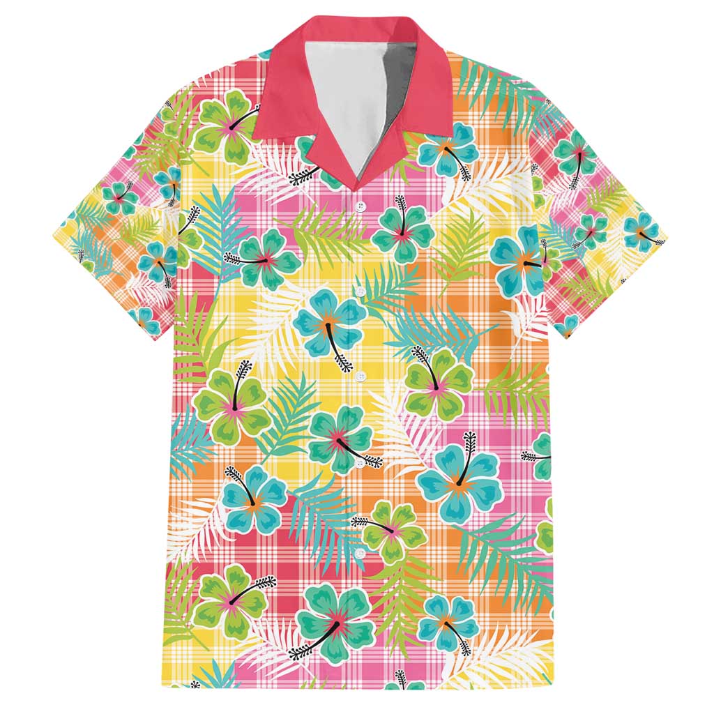 Hawaiian Palaka Hawaiian Shirt Hibiscus Palm Leaf Pattern - Polynesian Pride