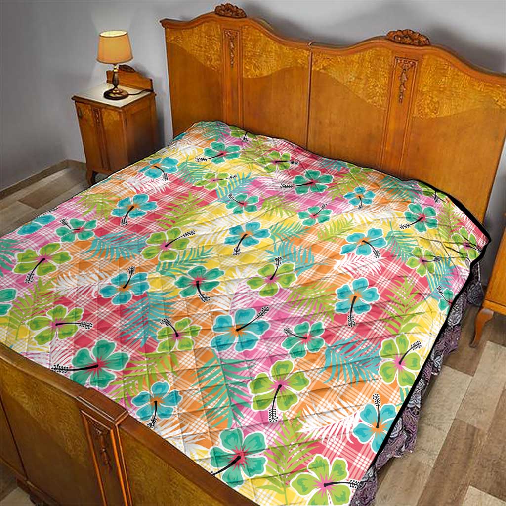 Hawaiian Palaka Quilt Hibiscus Palm Leaf Pattern - Polynesian Pride