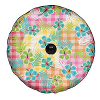 Hawaiian Palaka Spare Tire Cover Hibiscus Palm Leaf Pattern - Polynesian Pride