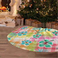 Hawaiian Palaka Tree Skirt Hibiscus Palm Leaf Pattern - Polynesian Pride