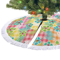 Hawaiian Palaka Tree Skirt Hibiscus Palm Leaf Pattern - Polynesian Pride