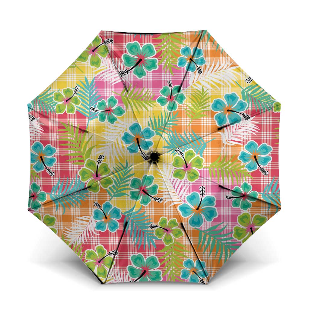 Hawaiian Palaka Umbrella Hibiscus Palm Leaf Pattern - Polynesian Pride
