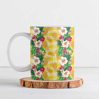 Hawaiian Palaka Ceramic Mug Hibiscus Pineapple Lei - Polynesian Pride