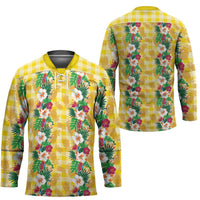 Hawaiian Palaka Hockey Jersey Hibiscus Pineapple Lei - Polynesian Pride