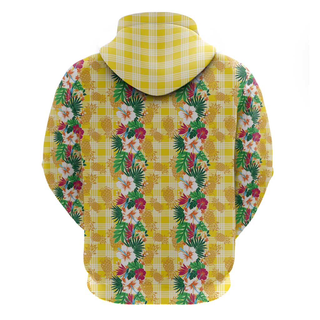 Hawaiian Palaka Hoodie Hibiscus Pineapple Lei - Polynesian Pride