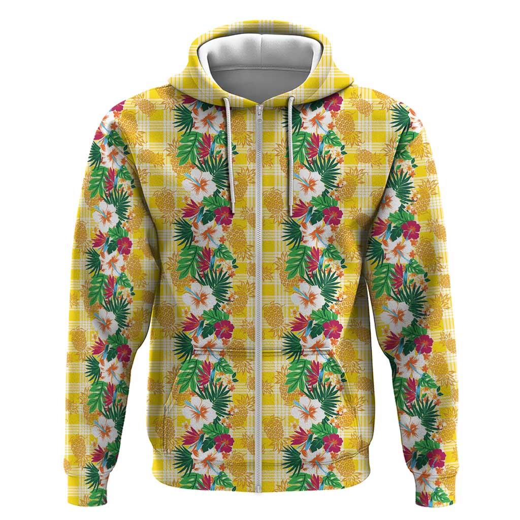 Hawaiian Palaka Hoodie Hibiscus Pineapple Lei - Polynesian Pride