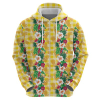 Hawaiian Palaka Hoodie Hibiscus Pineapple Lei - Polynesian Pride