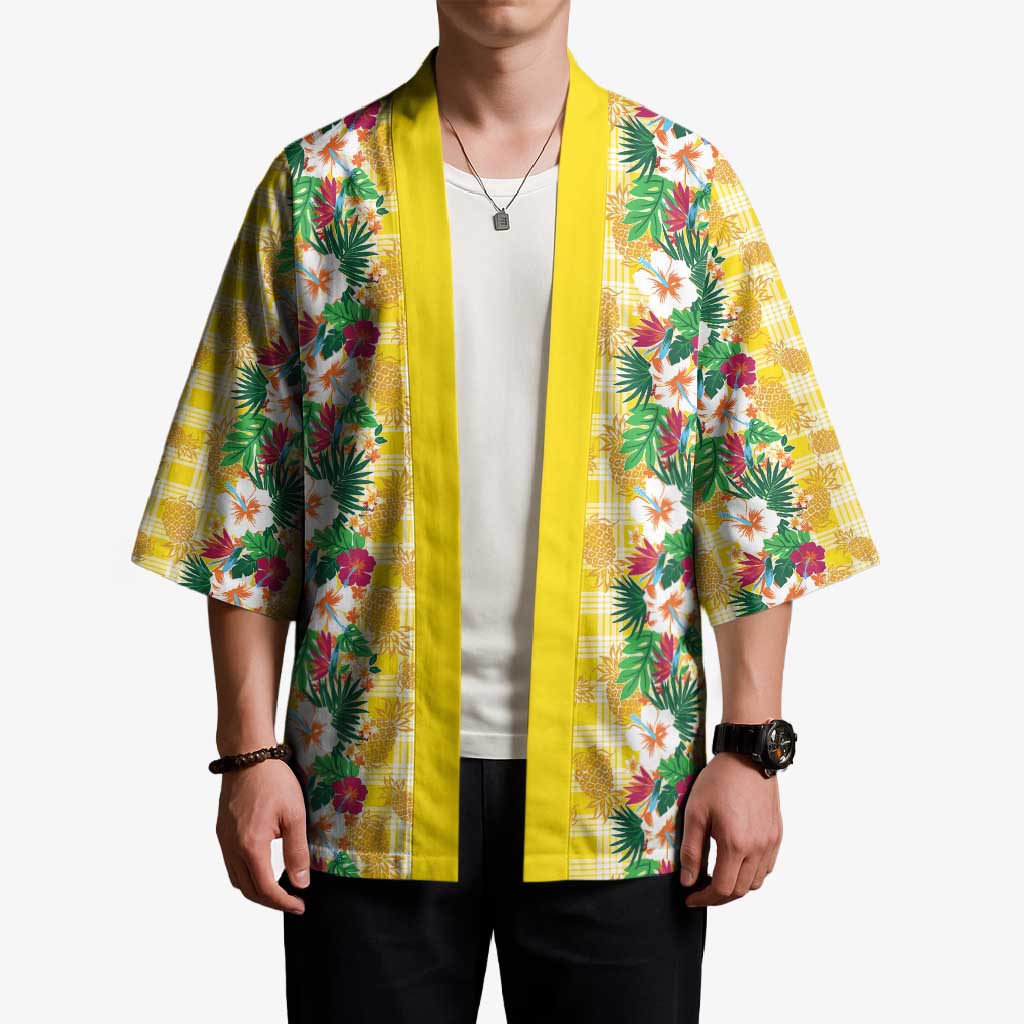 Hawaiian Palaka Kimono Hibiscus Pineapple Lei - Polynesian Pride