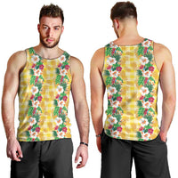 Hawaiian Palaka Men Tank Top Hibiscus Pineapple Lei - Polynesian Pride