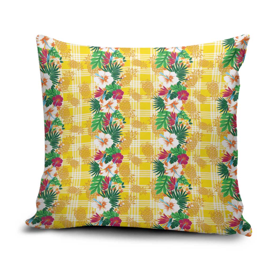 Hawaiian Palaka Pillow Cover Hibiscus Pineapple Lei - Polynesian Pride