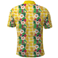 Hawaiian Palaka Polo Shirt Hibiscus Pineapple Lei - Polynesian Pride